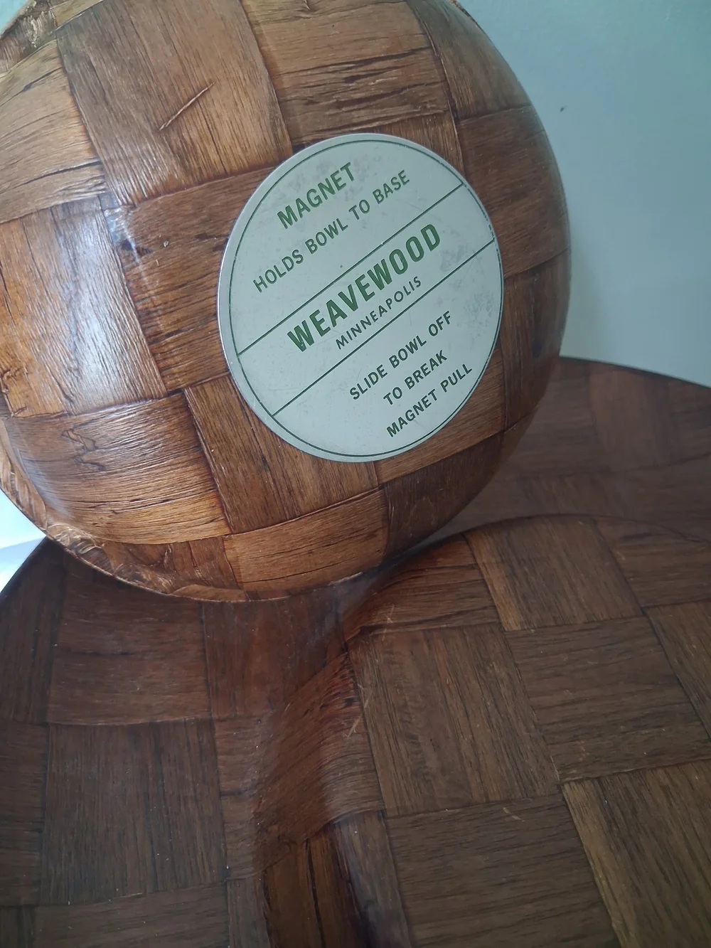 Vintage MCM Weavewood Magnetic Chip & Dip Set